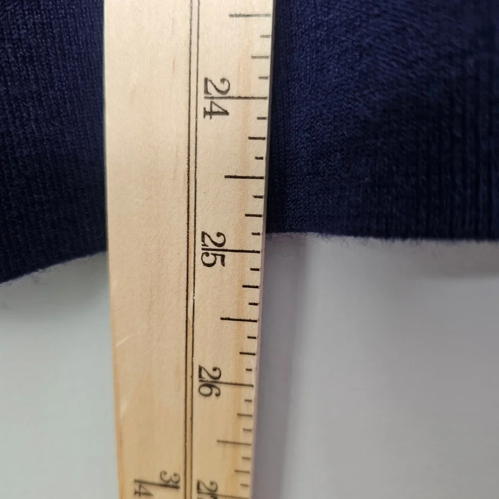 Banana Republic Merino Wool Colorblock Sweater L Navy Cream Preppy Classic